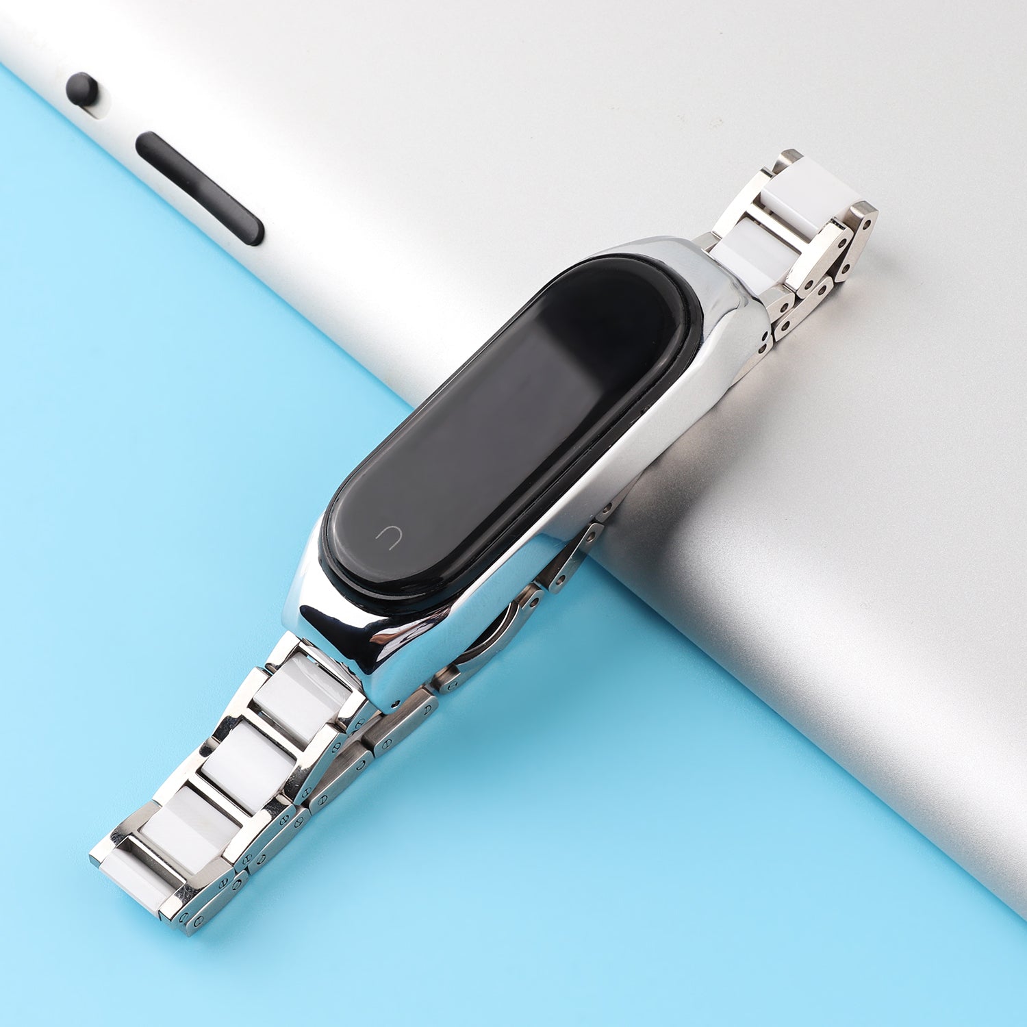 For Xiaomi Mi Band 5 Mi Band 6 Ceramics+Stainless Steel Watch Strap Replacement Watch Band For Xiaomi Mi Band 5 Mi Band 6 Ceramics+Stainless Steel Watch Strap Replacement Watch Band